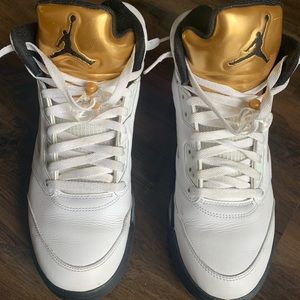 Jordan - Gold/White Retro 5 Olympic